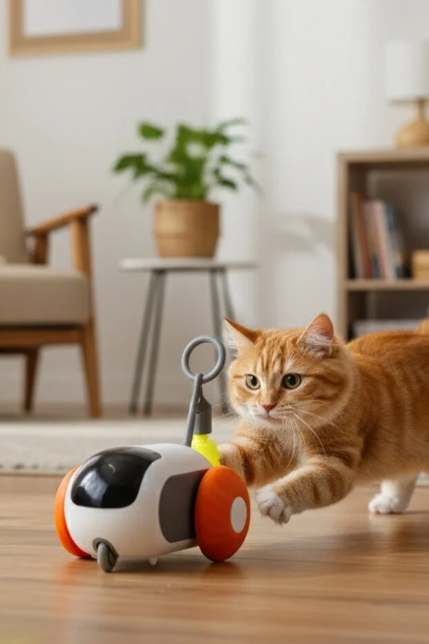 Hareketli Kedi Oyuncak Arabası | Uzaktan Kumandalı, Şarjlı, Sensörlü, Akıllı Oyuncak, 2 Başlıklı (H210)